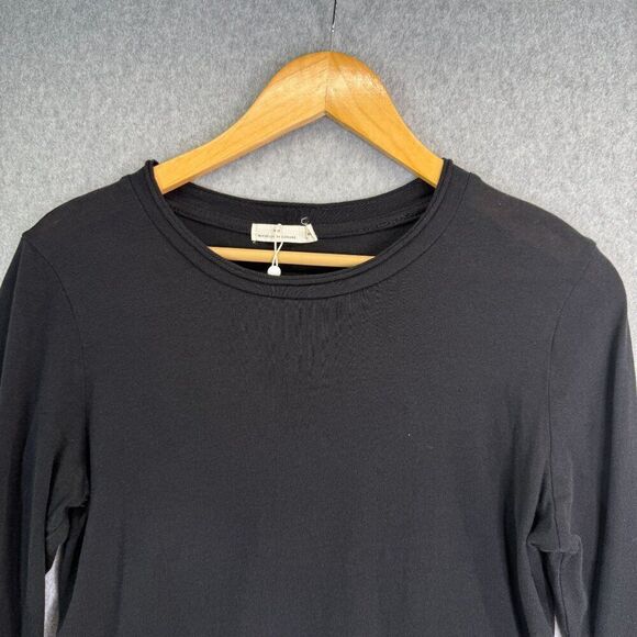 Michelle by Comune Medium Black Blouse‎ Pearl Button Long Sleeve Top Classic - Picture 3 of 13